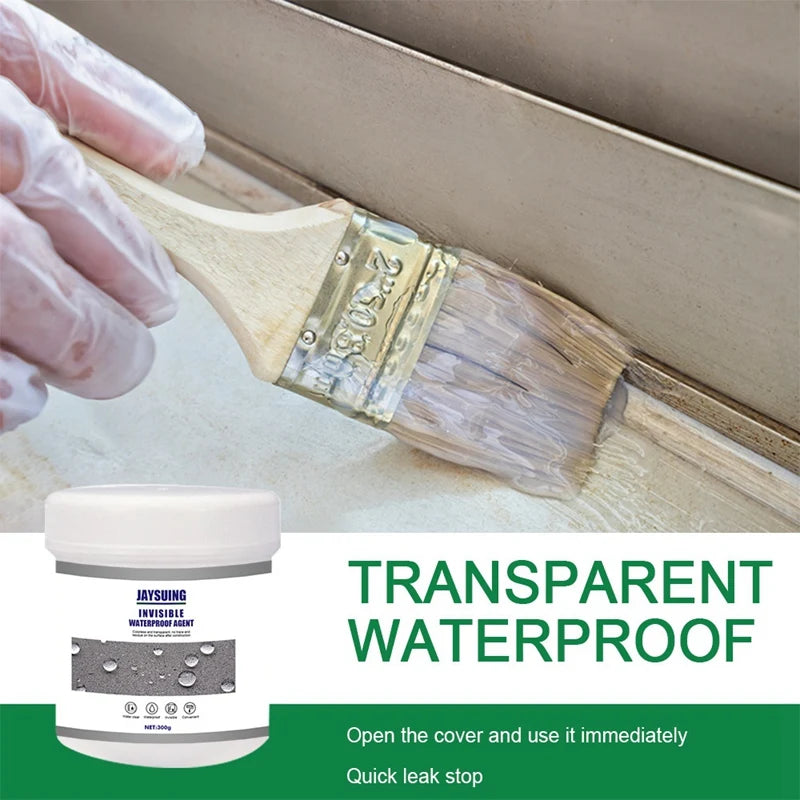 4X Jaysuing Transparent Waterproof Glue Plus Brush Waterproof Leakproof Water-Based Sealant Anti-Leakage With Brush-A
